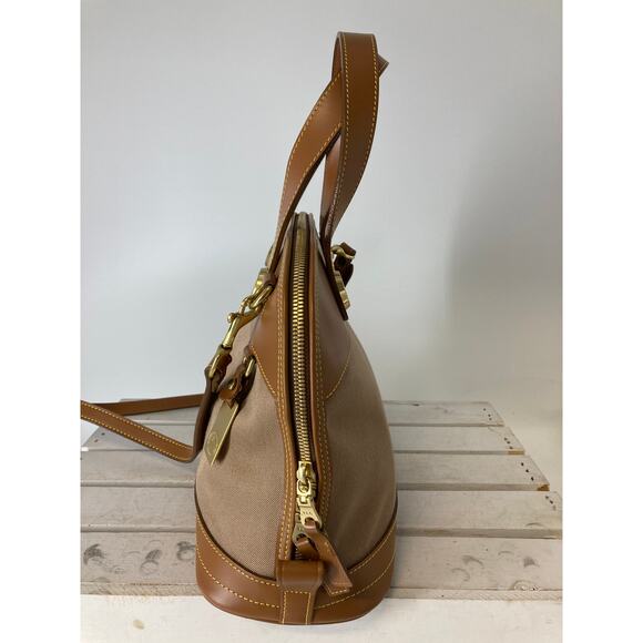 DOONEY & BOURKE VINTAGE LARGE CANVAS, LEATHER CROSSBODY BAG - Picture 5 of 16